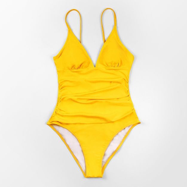 Women's Bright Day Shirring One Piece Swimsuit - Cupshe | Target