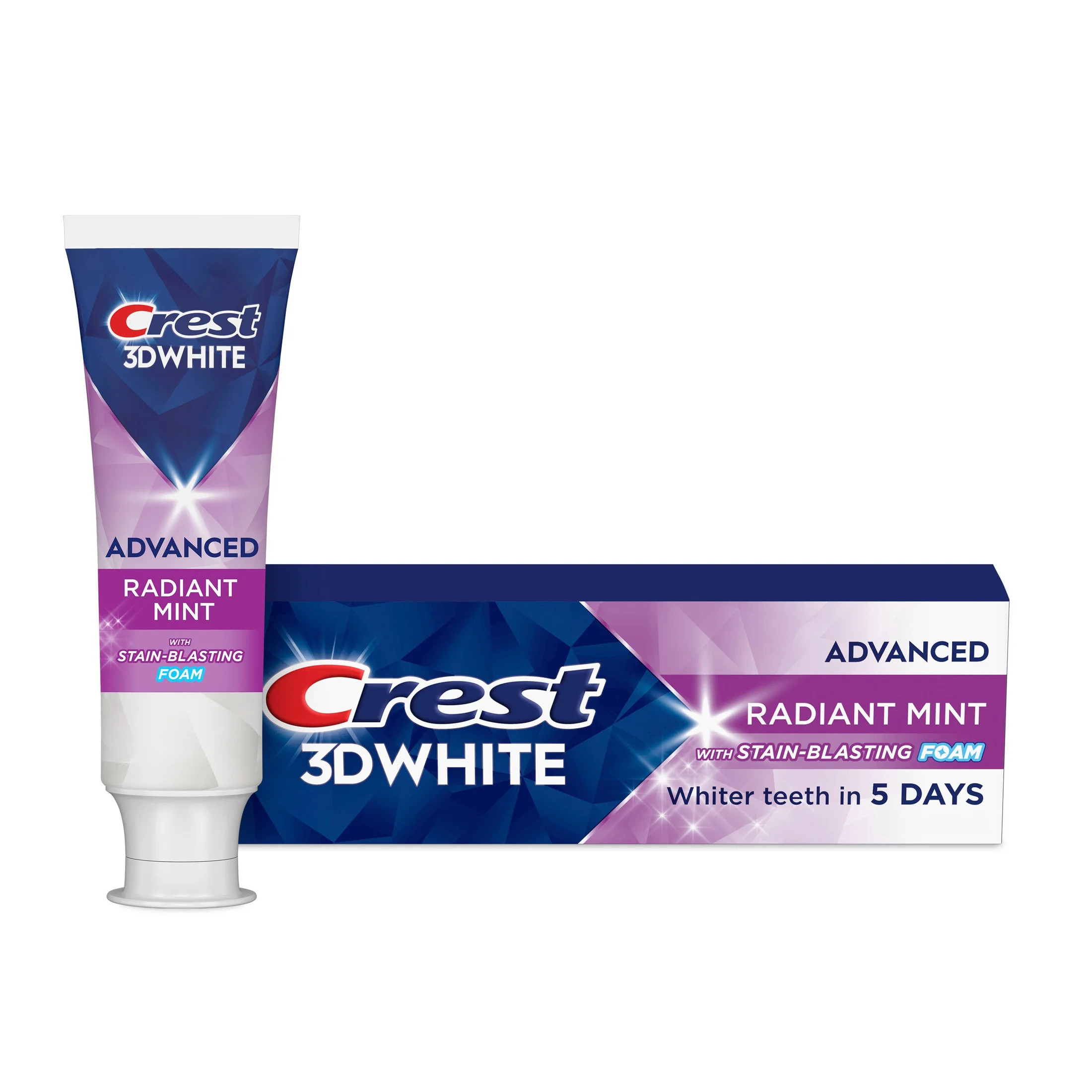 Crest Toothpaste, 3D White Advanced Teeth Whitening Toothpaste, Radiant Mint, 2.4 oz | Walmart (US)