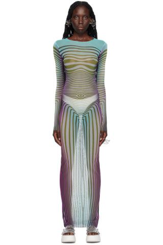 SSENSE Exclusive Blue 'The Body Morphing' Maxi Dress | SSENSE
