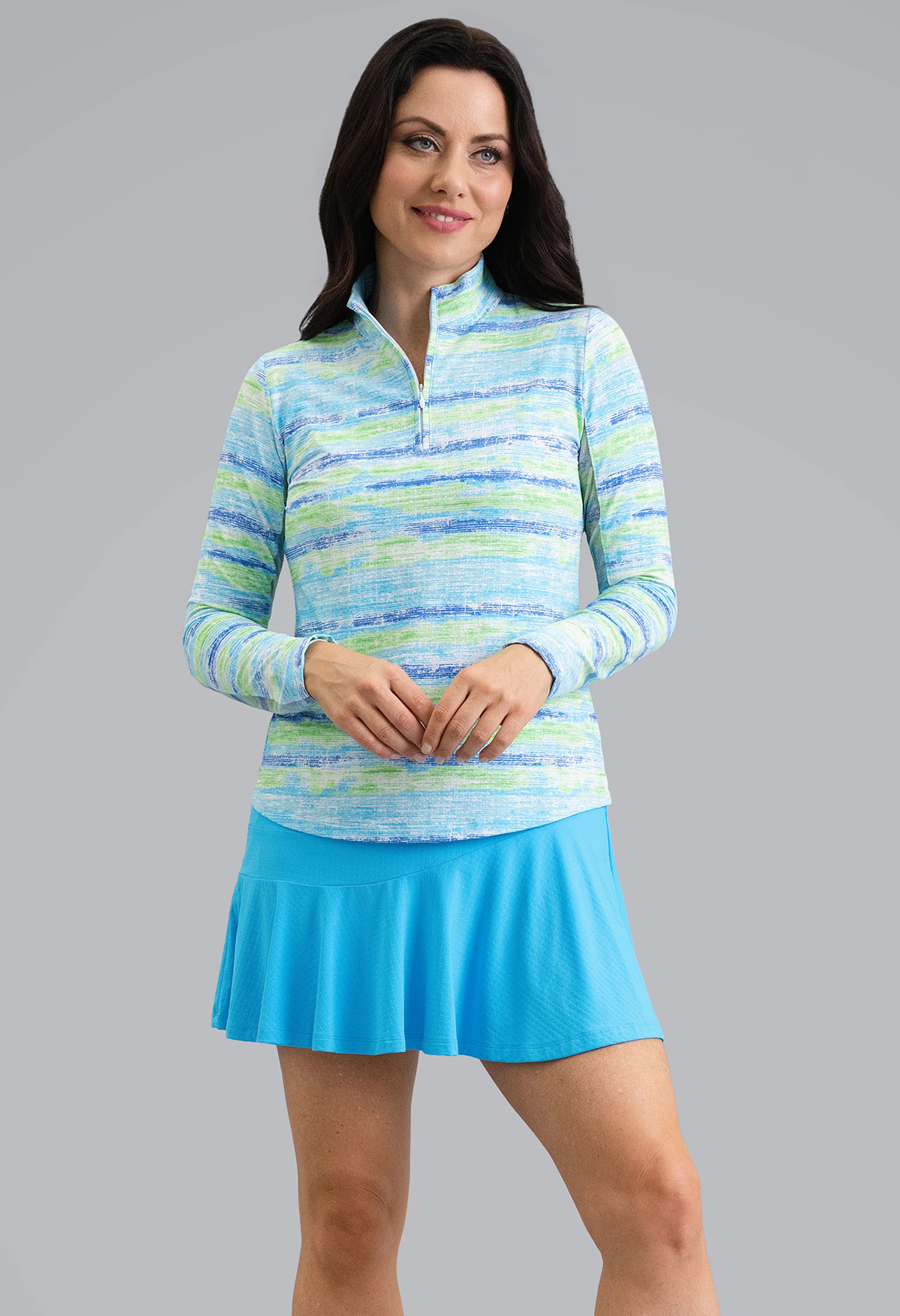 Gia Long Sleeve Mock Neck Top | IBKUL
