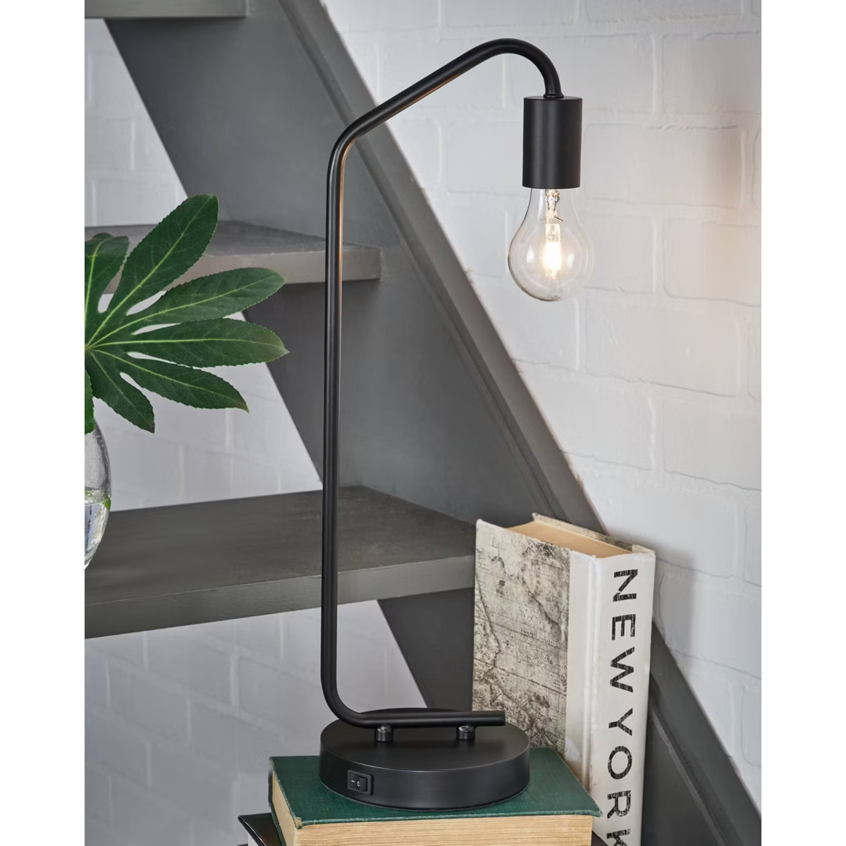 Covybend Metal Desk Lamp Black - Signature Design by Ashley: USB Port, Minimalist, UL Listed | Target