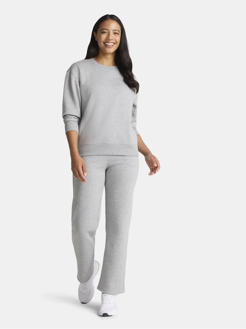 Athletic Works Women's and Women's Plus Fleece Sweatshirt with Long Sleeves, Sizes XS-4X | Walmart (US)
