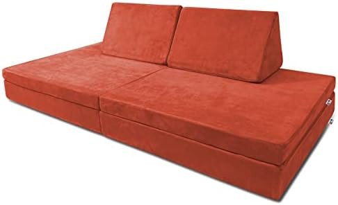 Mod Blox 6 Piece Soft Furniture Playset Modular Microsuede Foam Play Couch for Creative Kids (Red... | Amazon (US)