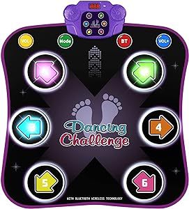 Dance Mat Toys for 3-12 Year Old Kids, Electronic Dance Pad with Light-up 6-Button & Wireless Blu... | Amazon (US)