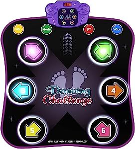 Dance Mat Toys for 3-12 Year Old Kids, Electronic Dance Pad with Light-up 6-Button & Wireless Blu... | Amazon (US)