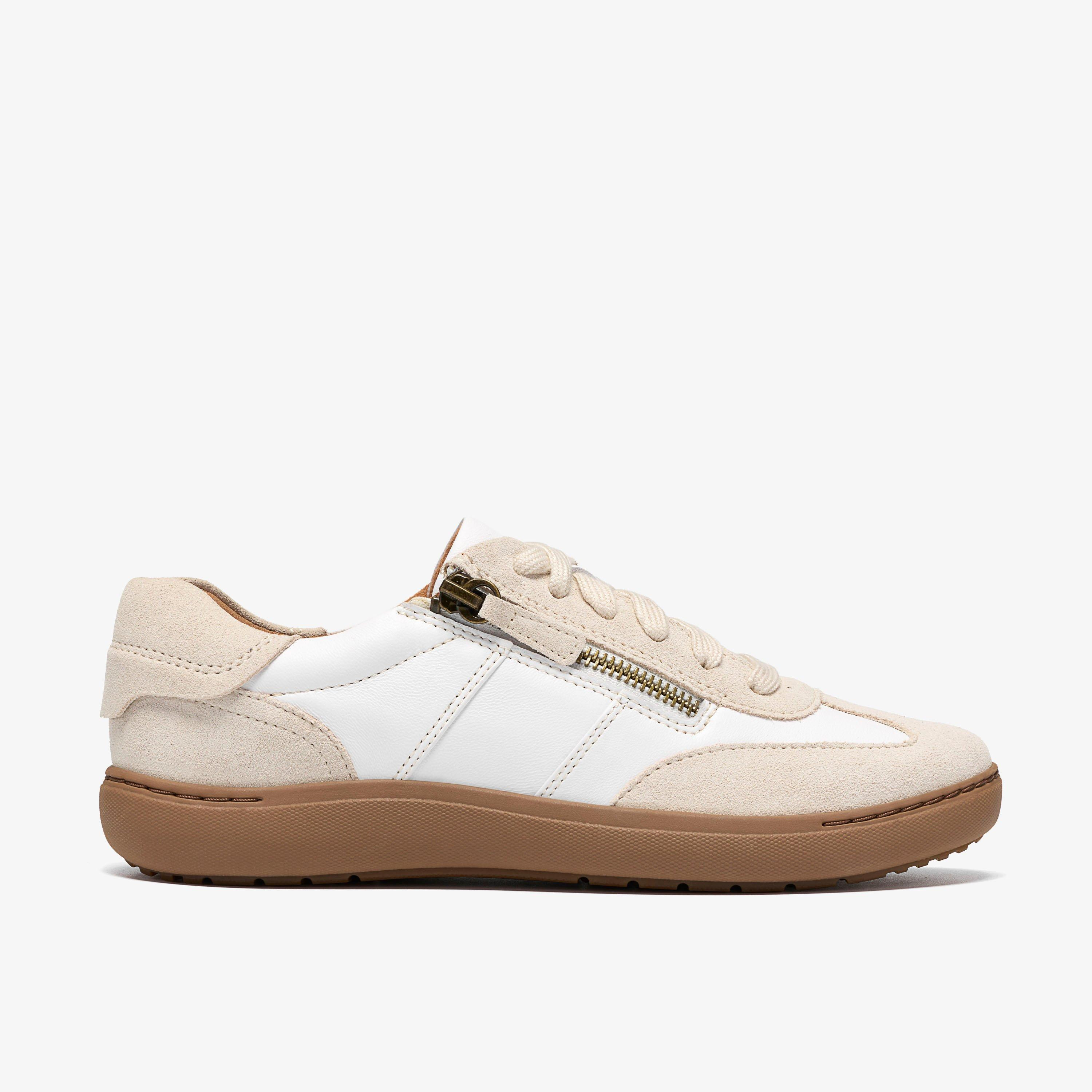 Womens Nalle T-Toe Sneaker in White Leather  | Clarks | Clarks (US)
