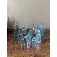 Old Blue Bottles  Vintage Aqua Bottles  Small Vintage Vases  Rustic Wedding or Shower Centerpieces | Etsy (US)