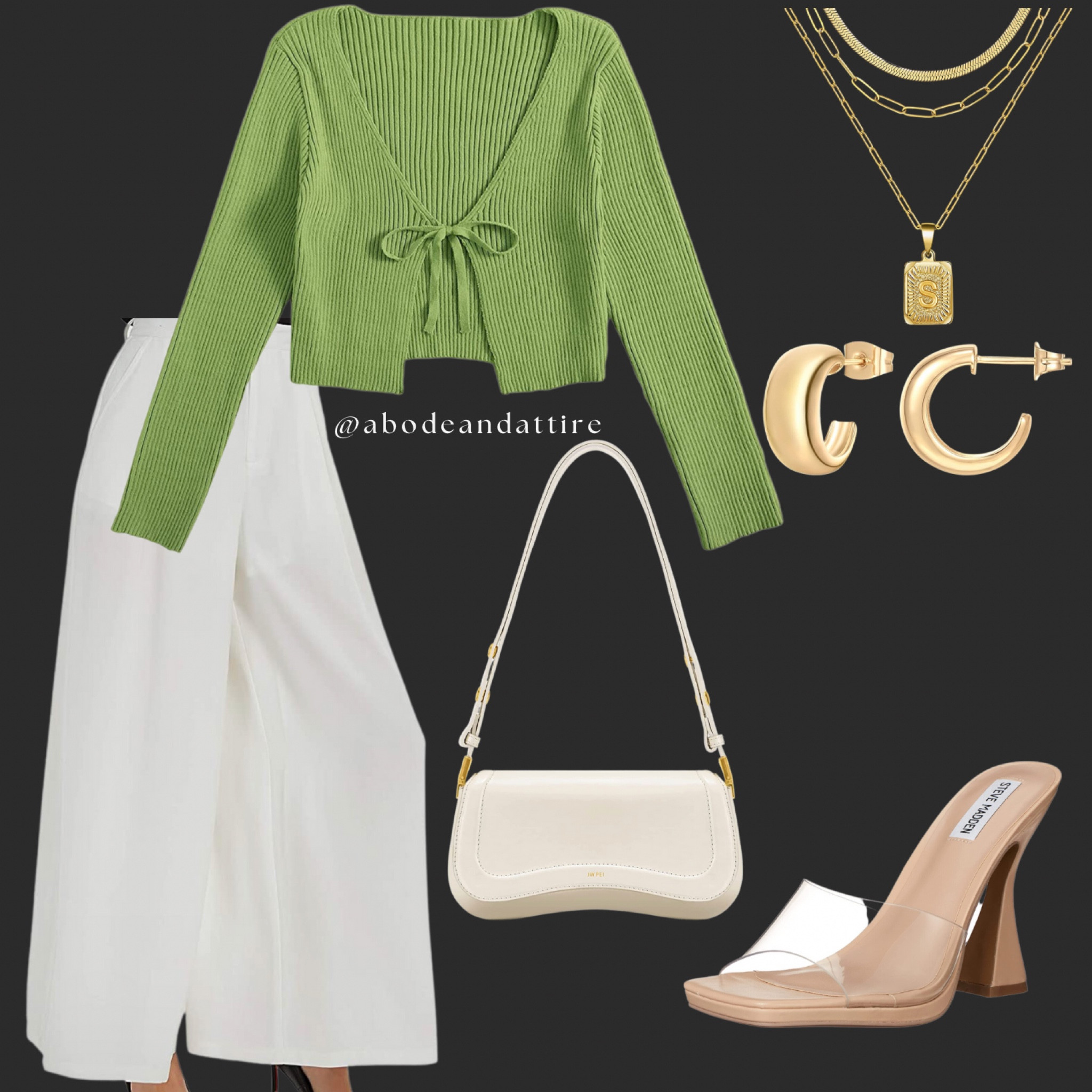 Green tie front top
White pants
Nude heels
White baguette 
Gold jewelry 

this screams spring brunch 🌸

⚡️everything linked!

cool mom outfit, cool mom fit, mom fit, easy ootd, easy outfit ideas

#outfitinspo #outfit #outfitstyle #outfitoftheday #outfitideas #fashion #fashionstylist #personalstylist #fashionblogger #fashionista #fashionable #fashionstvle #stvleinspo #stvle #styleblogger #styleinspiration #stylefashion #styleblog #stylediary #womansfashion #womanslook #womanstyle #getthelook #lookbook #virtualstylist #virtualstyling #flatlay #flatlaystyle #zara #summer

#LTKBeautySale #LTKunder100 #LTKshoecrush