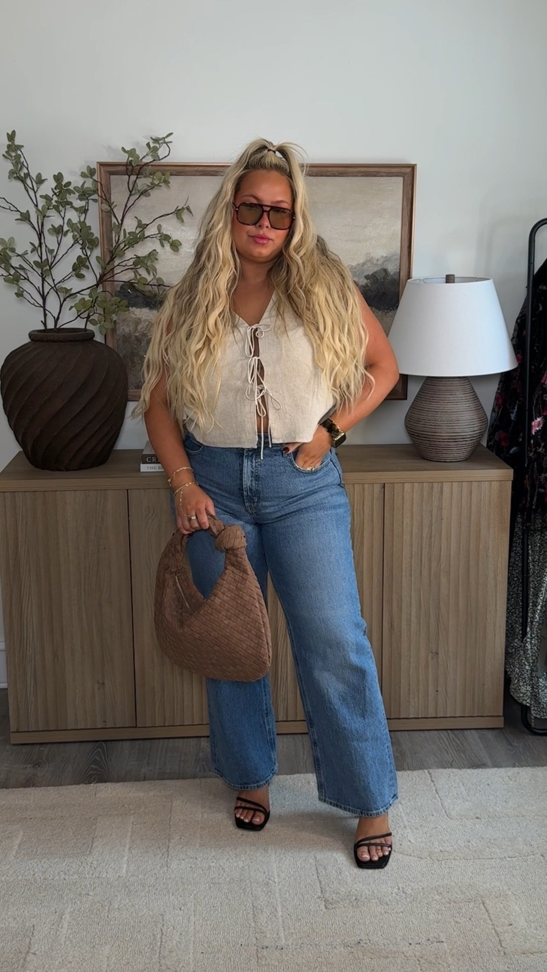 XL TOP (old Abercrombie linked similiar)
16 JEANS (true to size they stretch)
Heels are from Target last year (linked similiar)
Bag is from Marshall’s!

OOTD, workwear, casual Friday, midsize, curvy, plus-size, jeans, old navy, Marshall’s tie up vest, purses, sunglasses, heels, comfy shoes, comfy heels, fall outfits, fall wardrobe, on sale, affordable fashion.

#LTKFindsUnder50 #LTKMidsize #LTKSeasonal