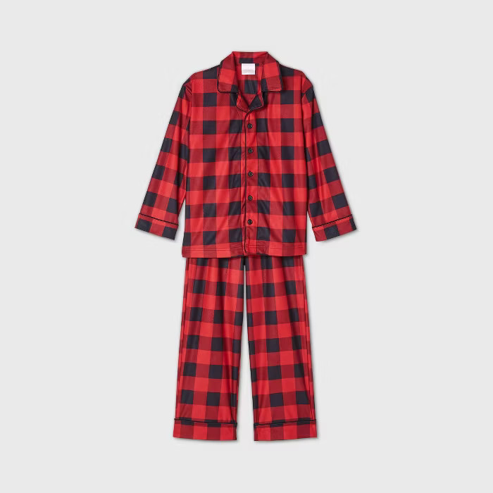 Kids' Holiday Buffalo Check Flannel Matching Family Pajama Set - Wondershop™ Red | Target