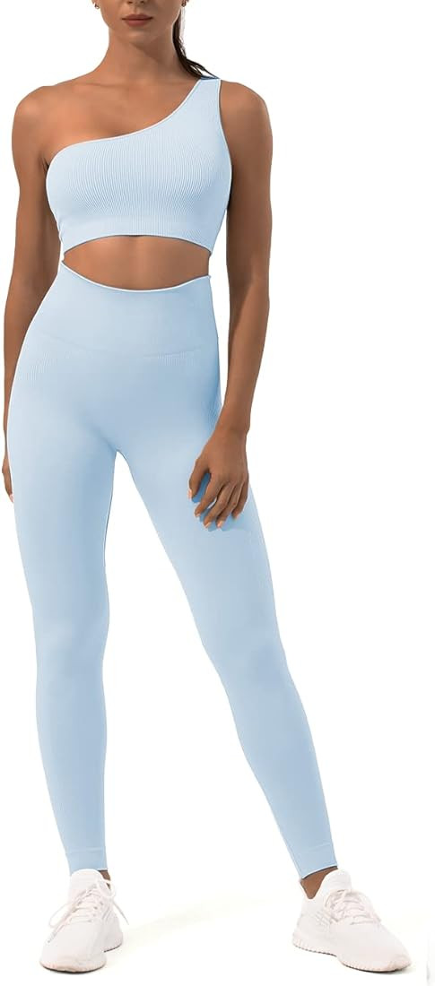 Workout Sets for Women 2 Piece, Sportneer Ribbed Seamless Matching Gym Yoga Set | Amazon (US)