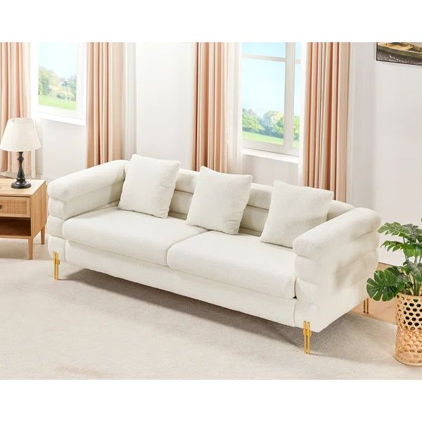 Eatonton 86'' 3 Seater Boucle Deep Seat Sofa for Living Room | Wayfair North America