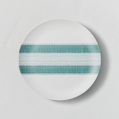 Bamboo Melamine Center Stripes Salad Plate Teal - Hearth & Hand™ with Magnolia | Target