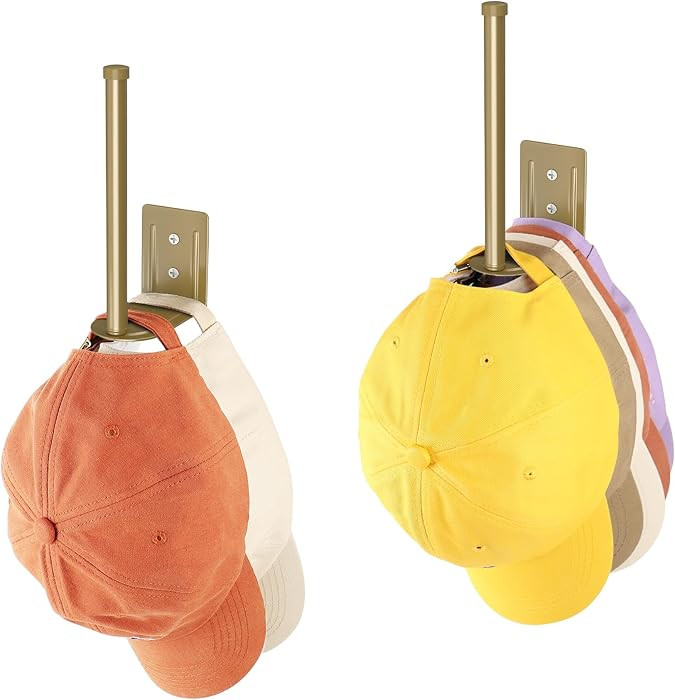 Durmmur 2 Pack Hat Racks for Baseball Caps, Stainless Steel Hat Organizer for Baseball Cap, Hat H... | Amazon (US)