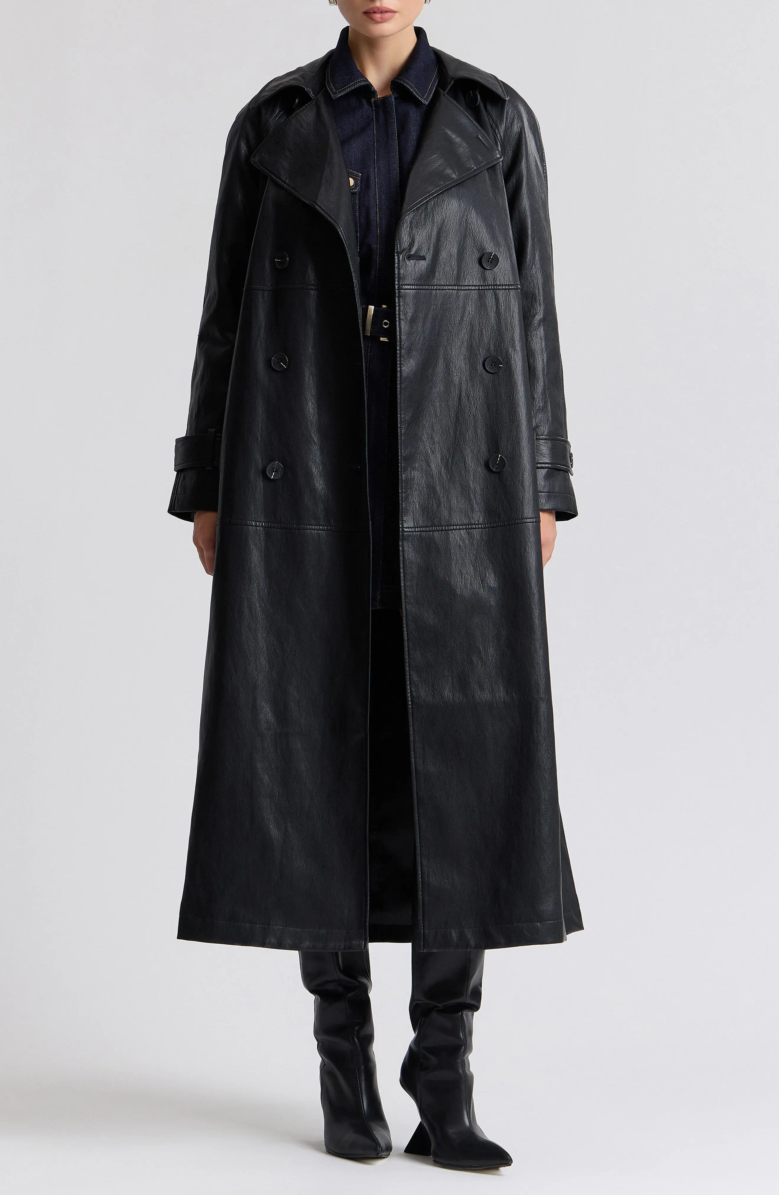 Oversize Raglan Faux Leather Trench Coat (Women) | Nordstrom | Nordstrom