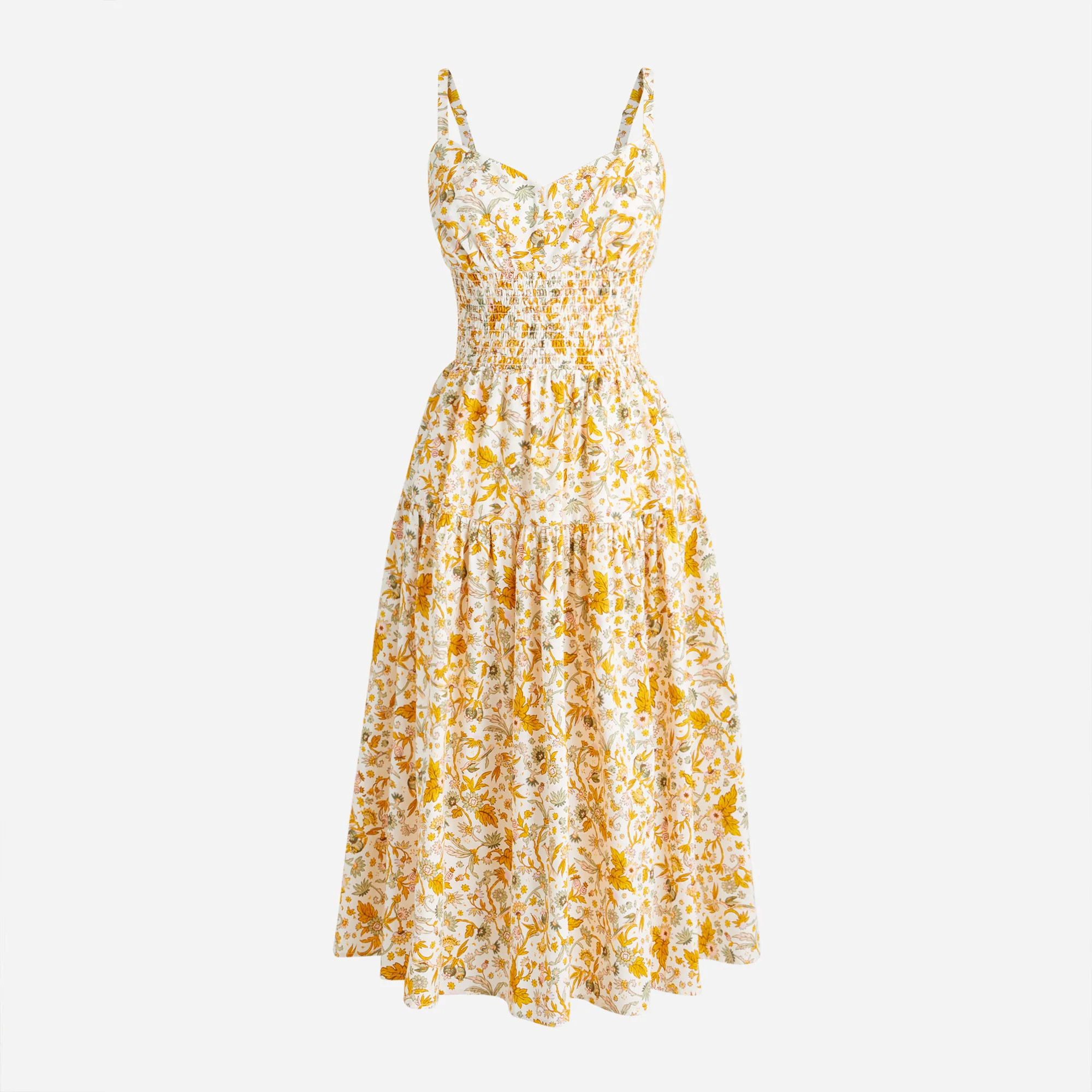 Smocked-waist dress in sunny blooms | J. Crew US