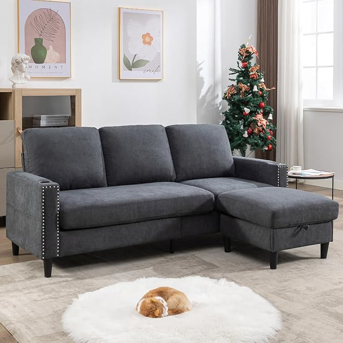 Convertible Sectional Couches for Living Room, L-Shaped Couch 3 Seats Sofas with Storage Chaise &... | Amazon (US)
