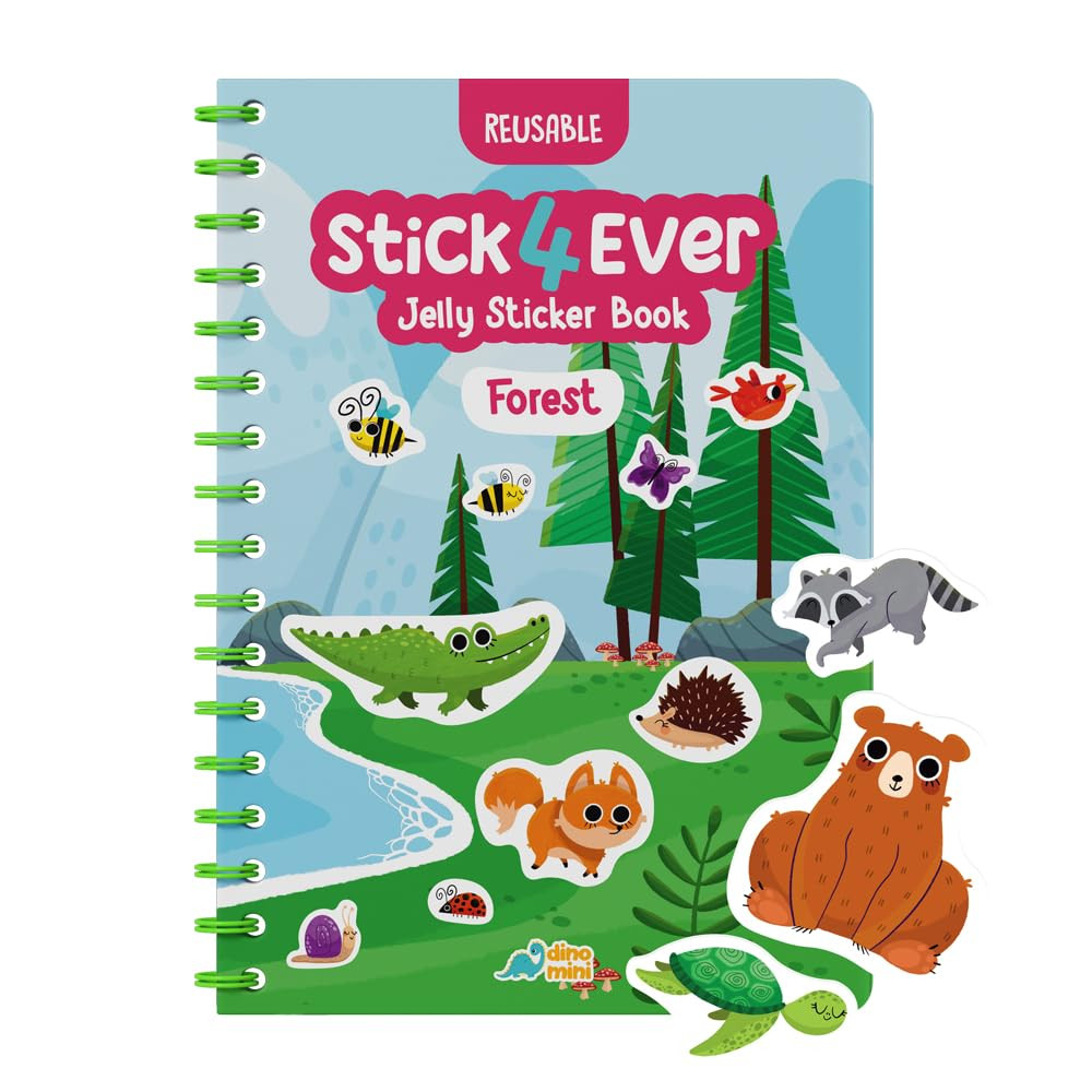 Stick4Ever Jelly Sticker Book - for Kids - Waterproof, Easy to Clean Reusable Sticker Book for To... | Amazon (US)