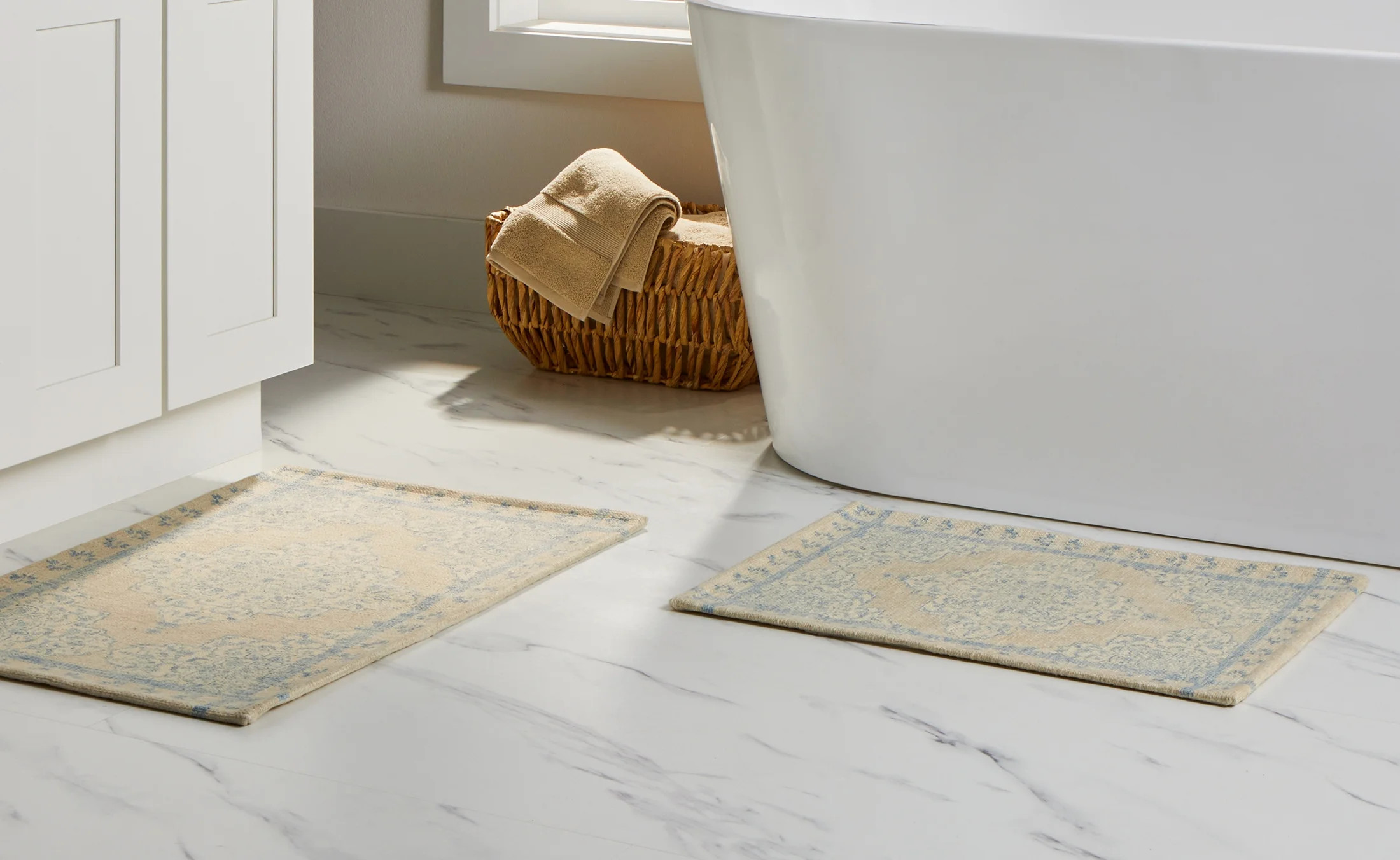 Better Homes & Gardens 2 Piece Kaston Medallion Bath Rug Set, Beige, 17" x 24" & 20" x 30" | Walmart (US)