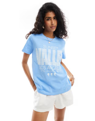 COLLUSION oversized valley graphic short sleeve tee in blue | ASOS (Global)