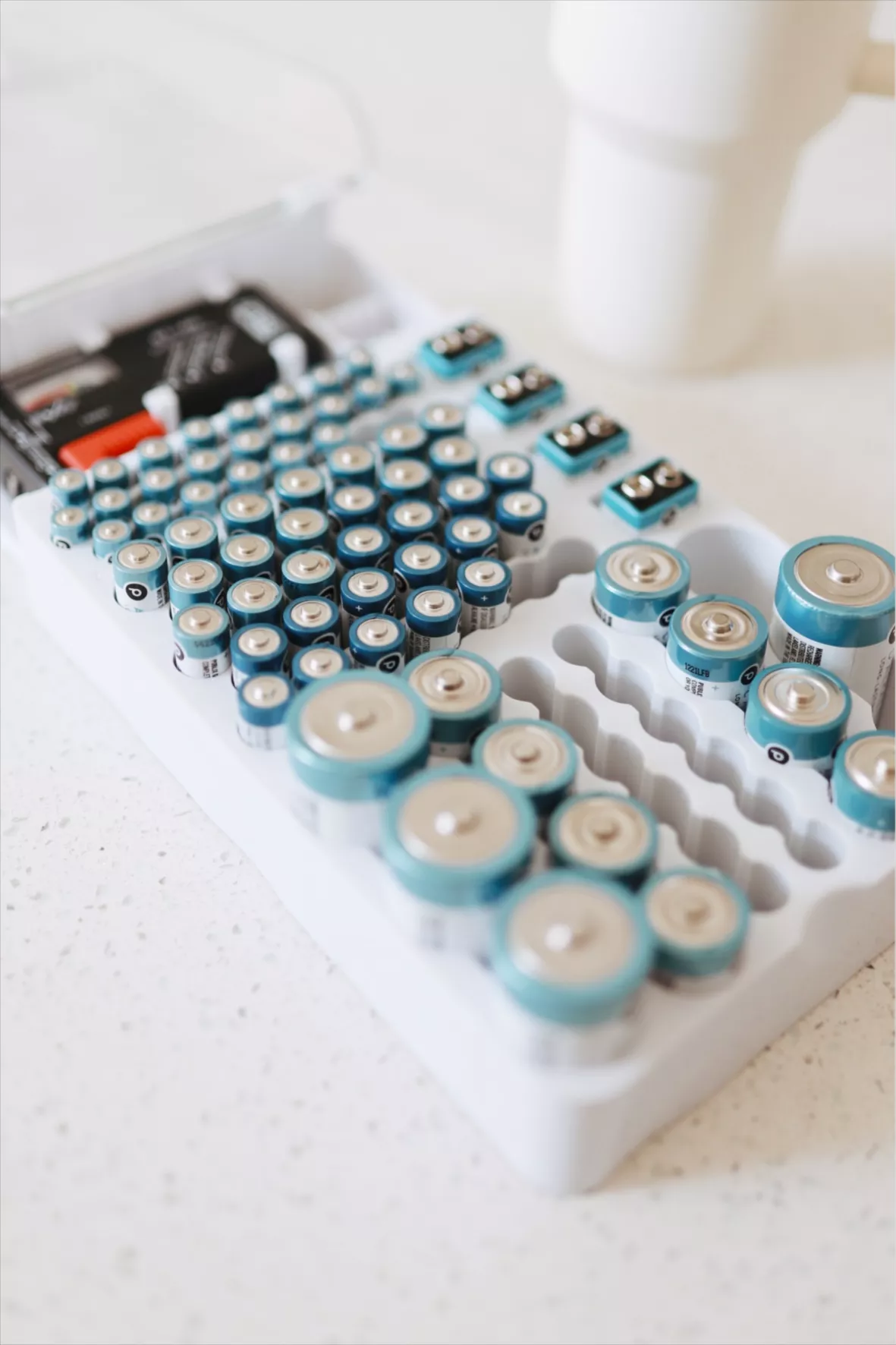 The Battery Organizer and Tester with Cover Battery Storage