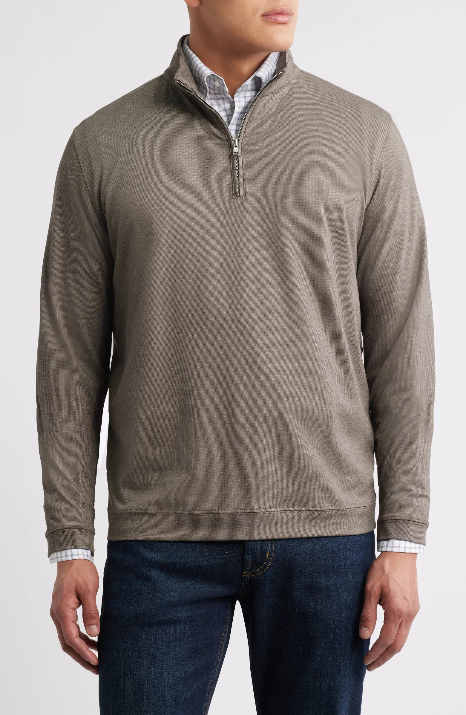 Peter Millar Pima Cotton & Modal Blend Piqué Quarter Zip Pullover | Nordstrom | Nordstrom