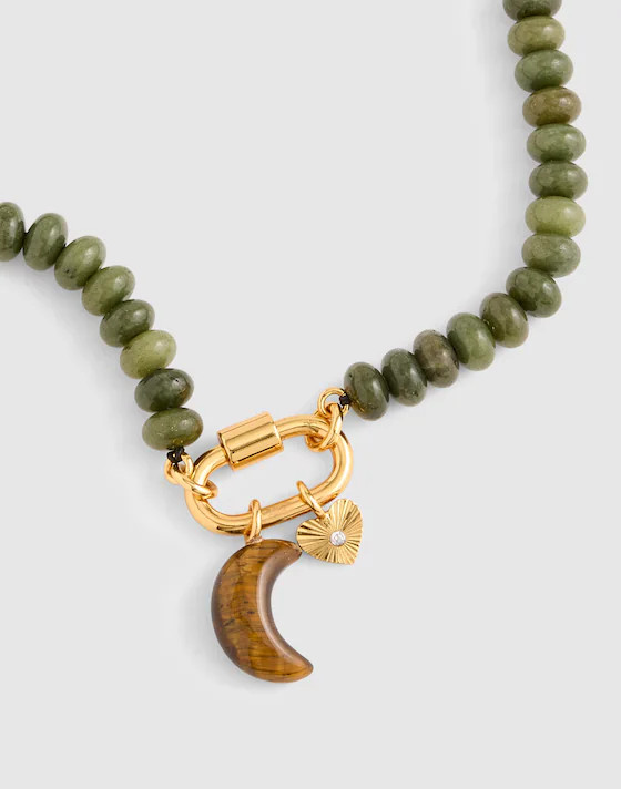 Semiprecious Beaded Carabiner Charm Necklace | Madewell