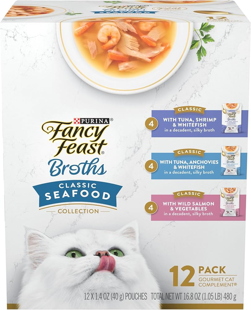 Purina Fancy Feast Lickable Wet Cat Food Broth Complement Classics Collection Variety Pack - (Pac... | Amazon (US)