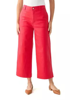 Crown & Ivy™ Women's Coated Crop Wide Leg Pants | Belk