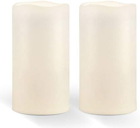 Homemory 6" x 4" Waterproof Outdoor Flameless Candles - Battery Operated Flickering LED Pillar Ca... | Amazon (US)