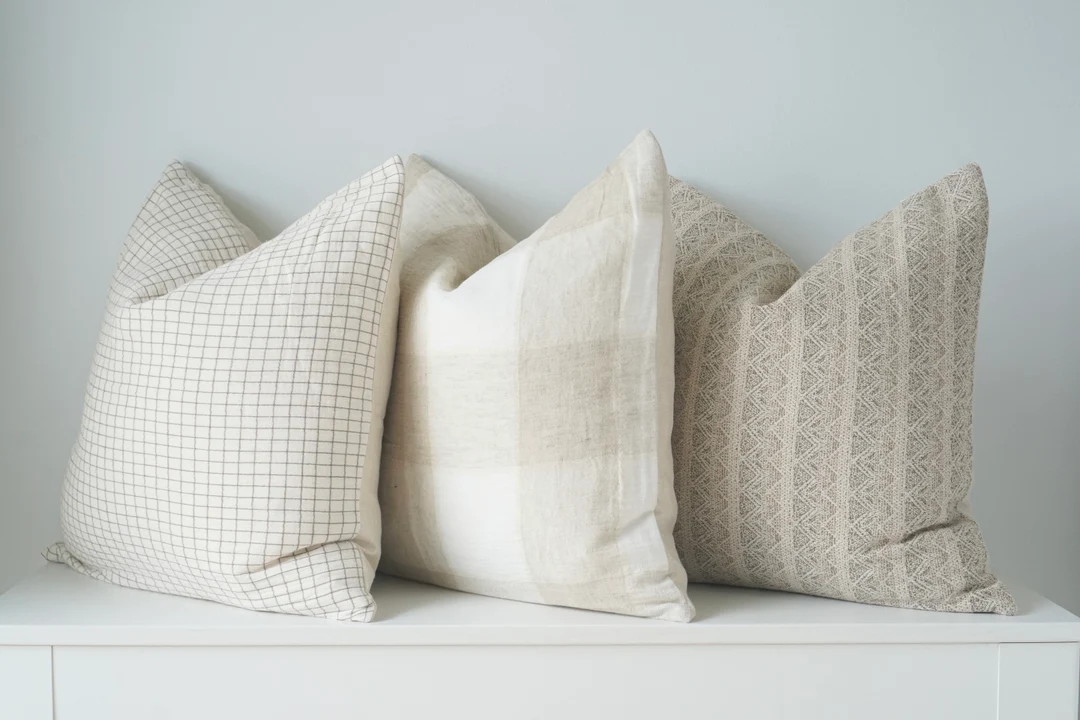 Combo Pillow Set of 3 Neutral Pillow Cover - Etsy Canada | Etsy (US)