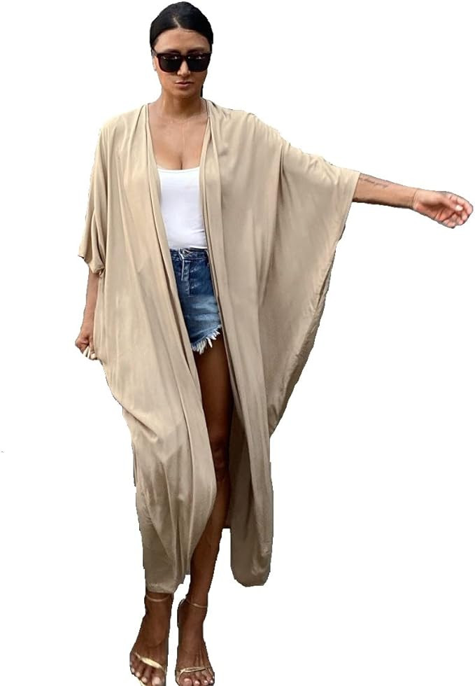 Women's Fashion Geometry Print Cover ups Tunic Kimono Cardigan Shawl | Amazon (US)