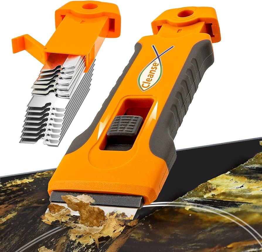 Razor Blade Scraper Tool with 15pcs Extra Blades, Cleaning Razor Scraper for Glass, Glass Top Sto... | Amazon (US)