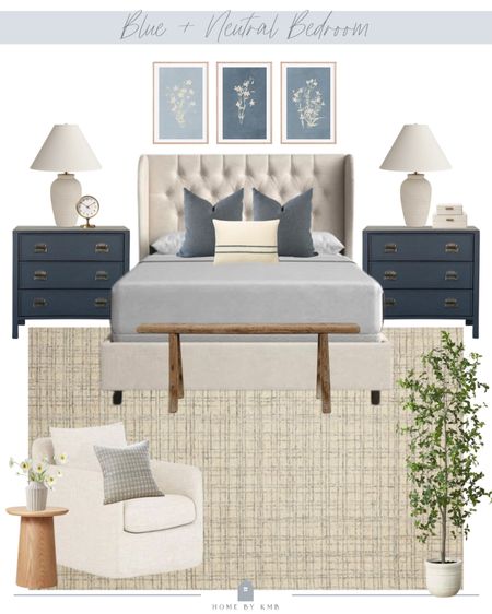 Blue and neutral bedroom design #masterbedroom #primarybedroom

#LTKHome