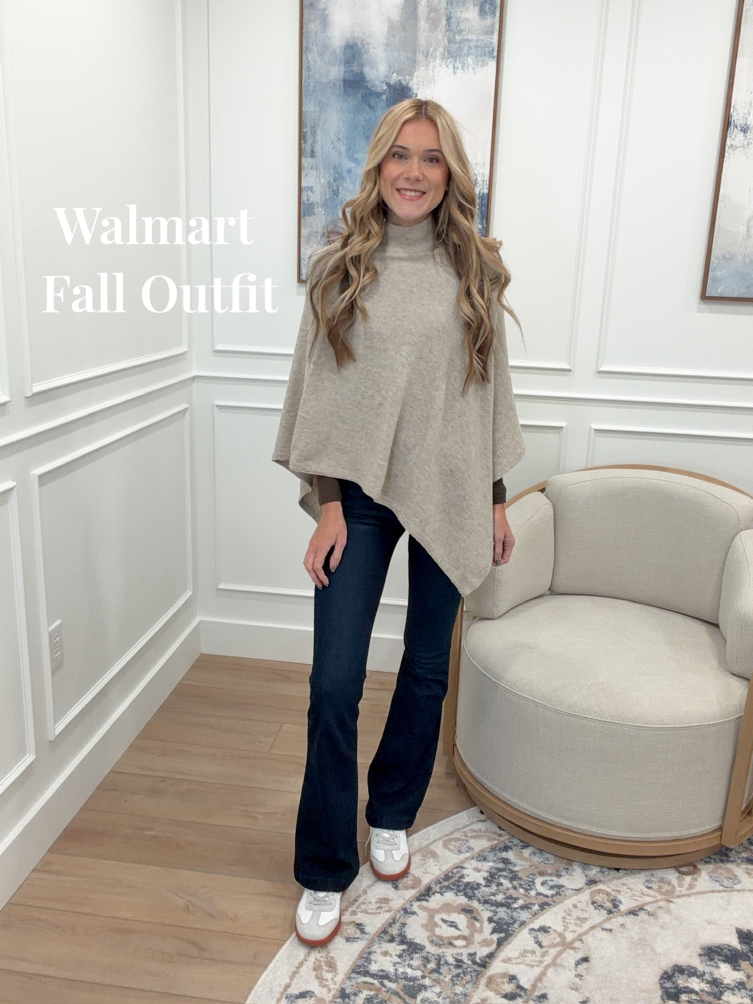 🍂 Effortless and cozy! This Walmart poncho + flare jean combo is perfect for those chilly fall days. The fit and quality feel way more expensive than they are — such an easy, elevated casual look! 🤎

#LTKSeasonal #LTKStyleTip #LTKFindsUnder50