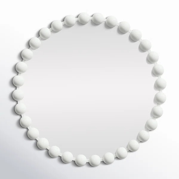 Marlowe Beaded Round Metal Wall Mirror | Birch Lane