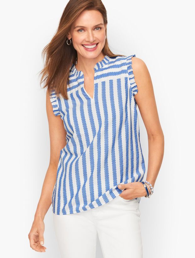 Ruffle Trim Shell - Wavy Stripe | Talbots