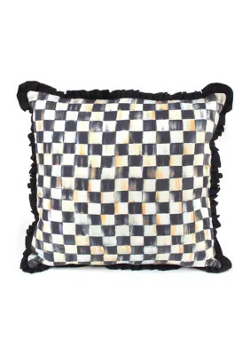 Mackenzie-Childs Courtly Check Ruffled Square Pillow, 18 X 18 | Belk