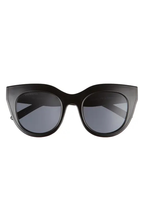 Le Specs Air Heart 51mm Polarized Cat Eye Sunglasses in Black at Nordstrom | Nordstrom