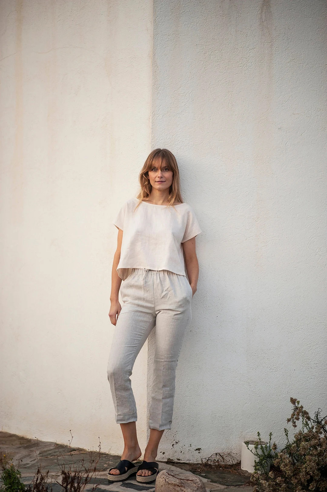 Linen Crop Top BERLIN, Linen Crop Top, Loose Linen Blouse Custom Color, Linen T Shirt, Softened L... | Etsy (US)