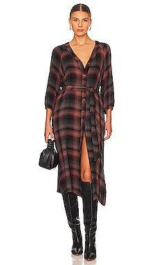 Bella Dahl Button Down Midi Dress in Canyon Pucker Plaid from Revolve.com | Revolve Clothing (Global)