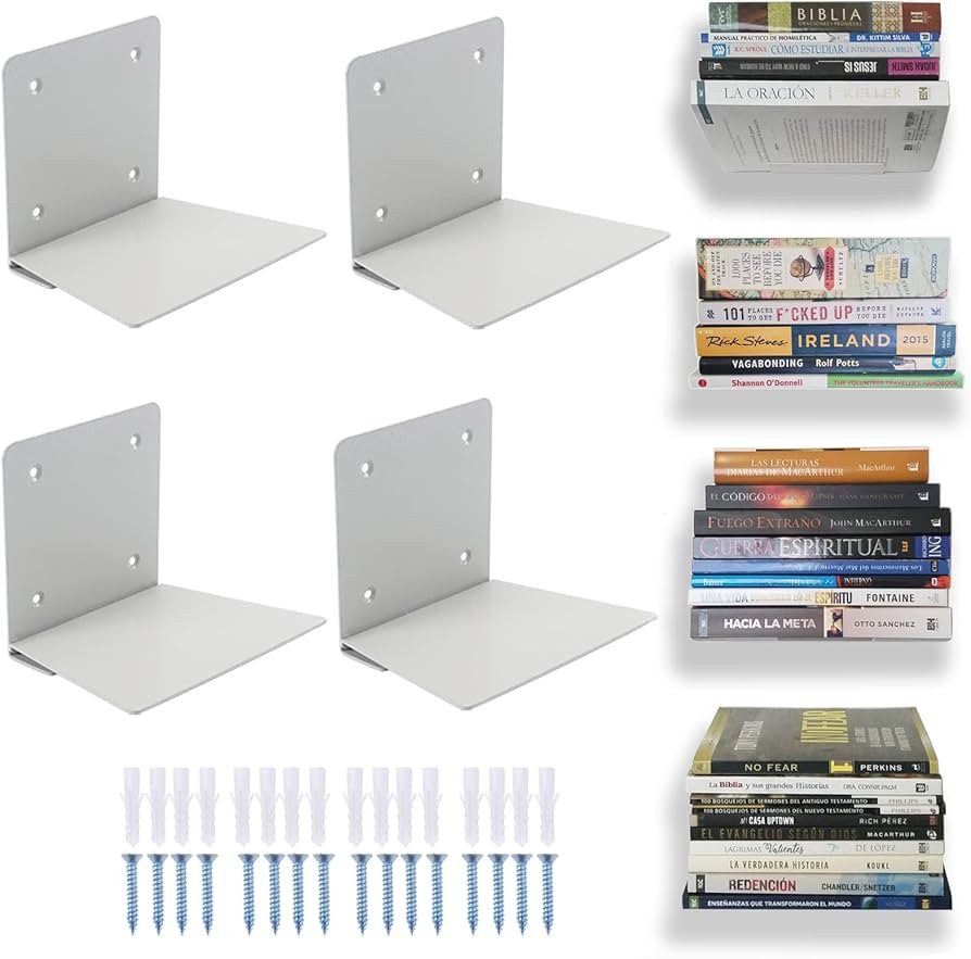 Eapele Floating Book Shelves for Wall, Steel Constructed Hidden Bookshelf with Mounting Hardware ... | Amazon (US)