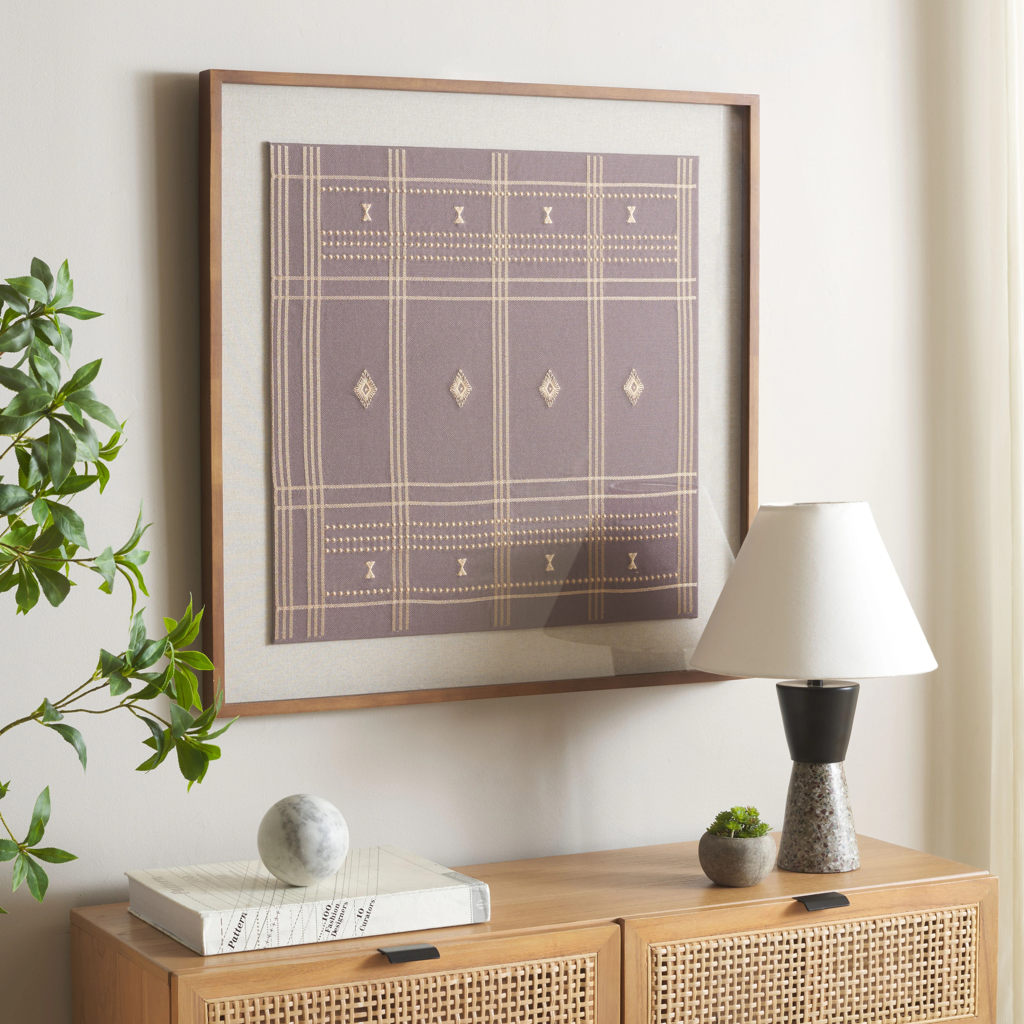 SAFAVIEH Home Terra 30-inch Black Framed Textile Art - Overstock - 42719603 | Overstock