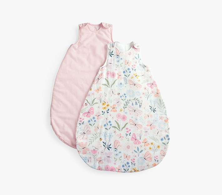 Pink Floral Muslin Wearable Blanket Set | Pottery Barn Kids