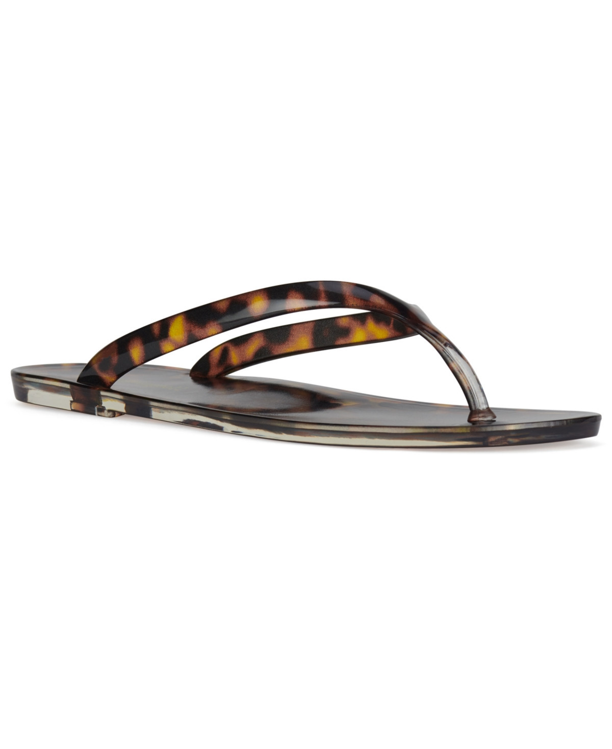 Jeffrey Campbell Women's Beach-Day Jelly Flip Flops - Tortoise | Macy's