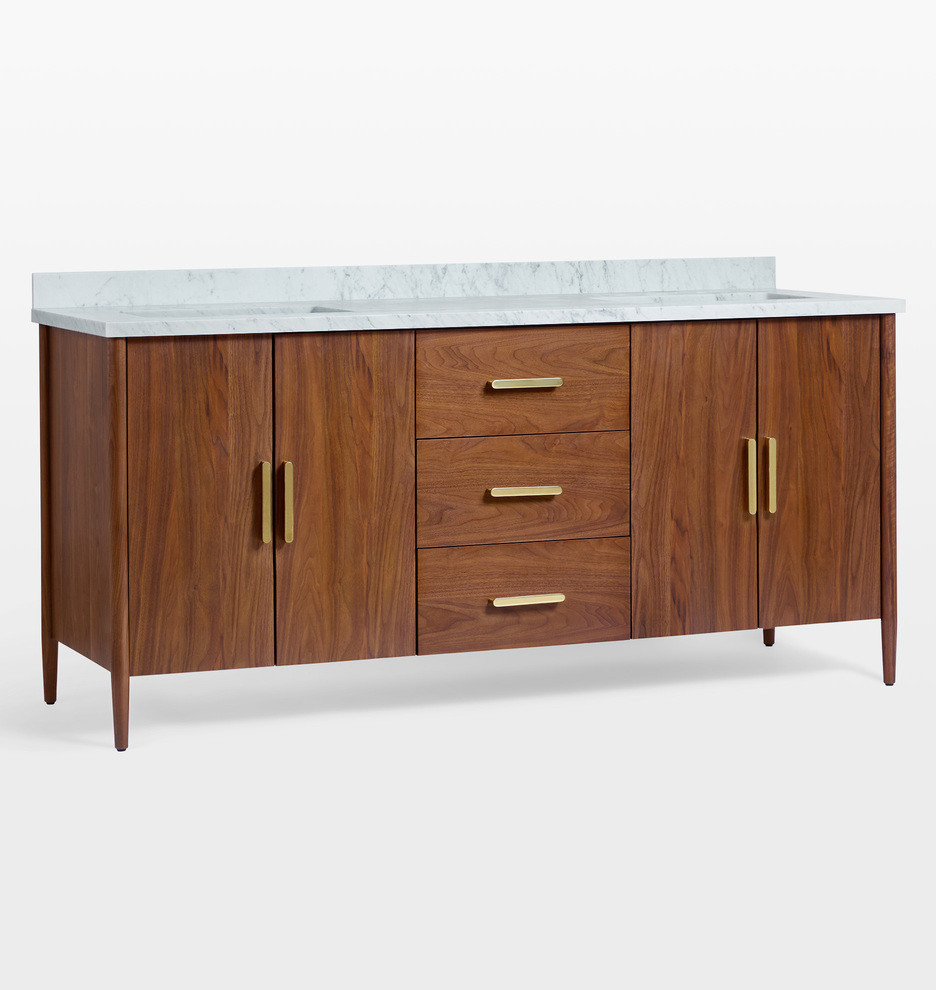 Shaw 72" Walnut Double Vanity
 | Rejuvenation | Rejuvenation