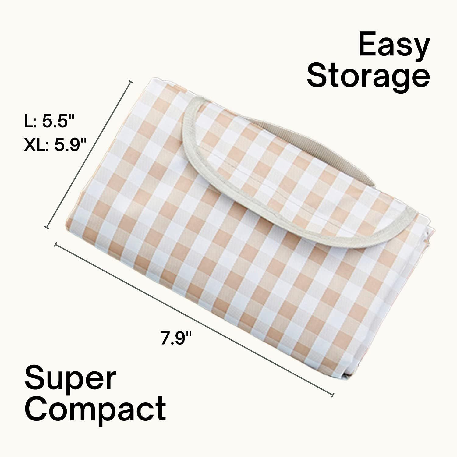 Cute Gingham Picnic Blanket, Waterproof Foldable, in Large 80x60in and Extra Large 80x80in, Porta... | Amazon (US)