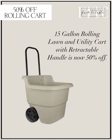 Rolling Utility Cart 50% off. Follow @farmtotablecreations on Instagram for more inspiration. Gardening. Utility Cart. Memorial Day Sale. Yard Cart. Walmart Finds  

#LTKsalealert #LTKFind #LTKunder50