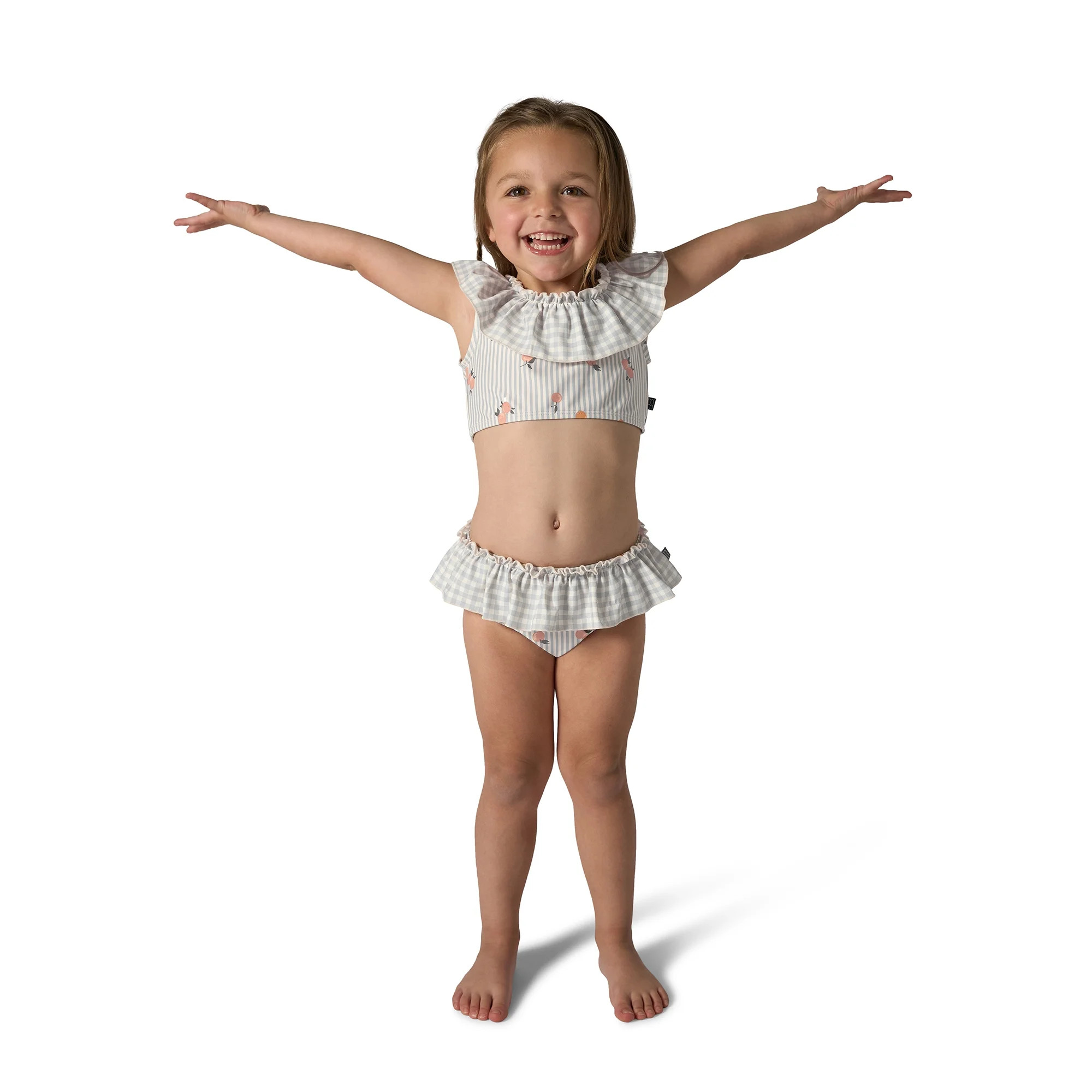 Modern Moments by Gerber Toddler Girl Swimsuit with Neck Ruffle, 2-Piece, Sizes 12M - 5T - Walmar... | Walmart (US)