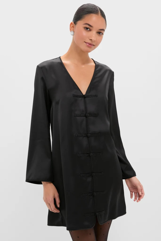 Black Satin Tatiana Dress | Tuckernuck (US)